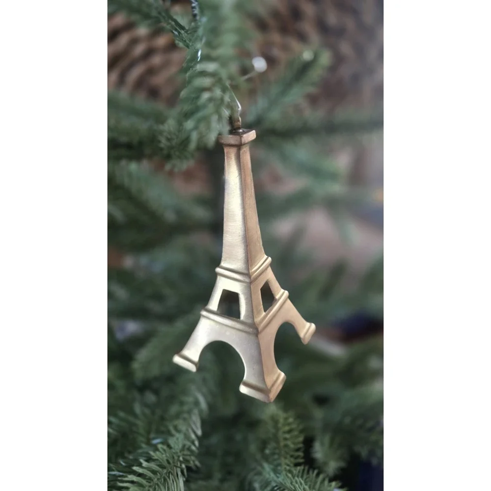Restoration Hardware Solid Gold Brass Miniature Eiffel‎ Tower Ornament Decor